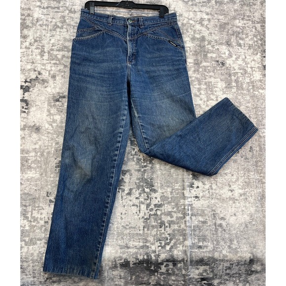 Vintage Rocky Mountain Jeans Women 34x34 High Waist Western Mom Rocky Denim USA